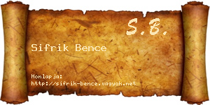Sifrik Bence névjegykártya