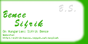 bence sifrik business card